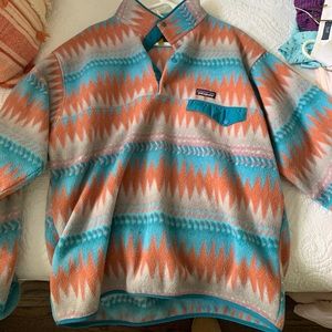 Patagonia Fleece Half Zip (orange and blue)